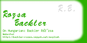 rozsa backler business card